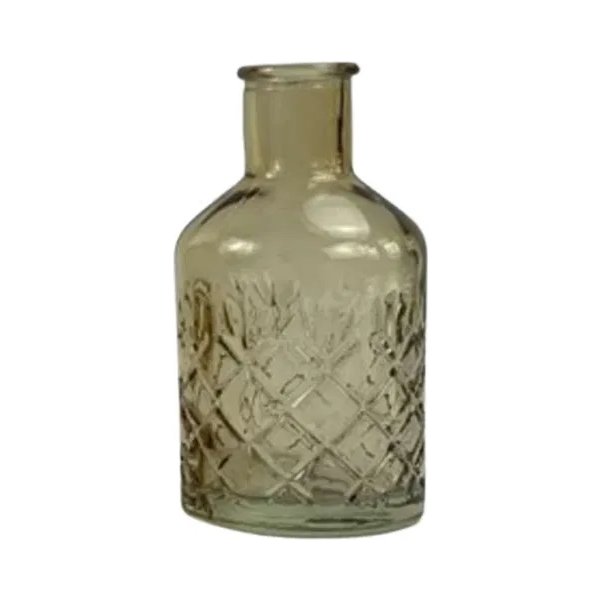 Vas, H12 x Ø6,5cm, grön, glas