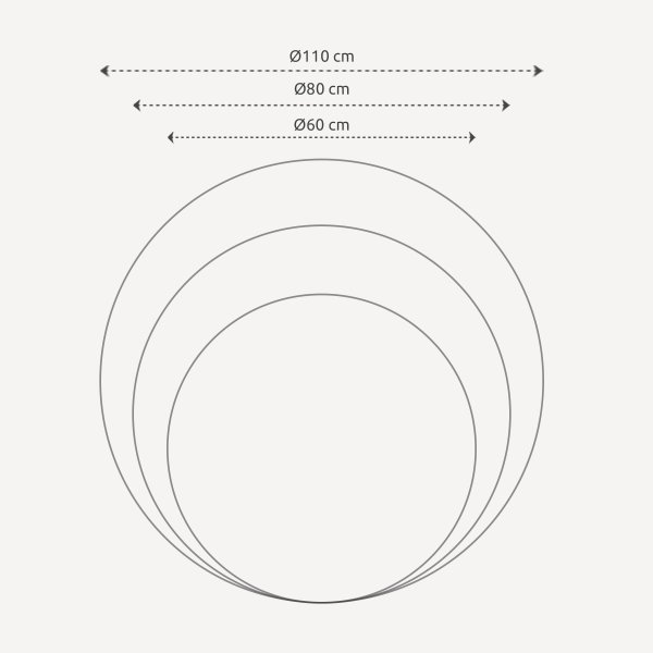 Incado rund spegel med fasad kant, Ø80 cm