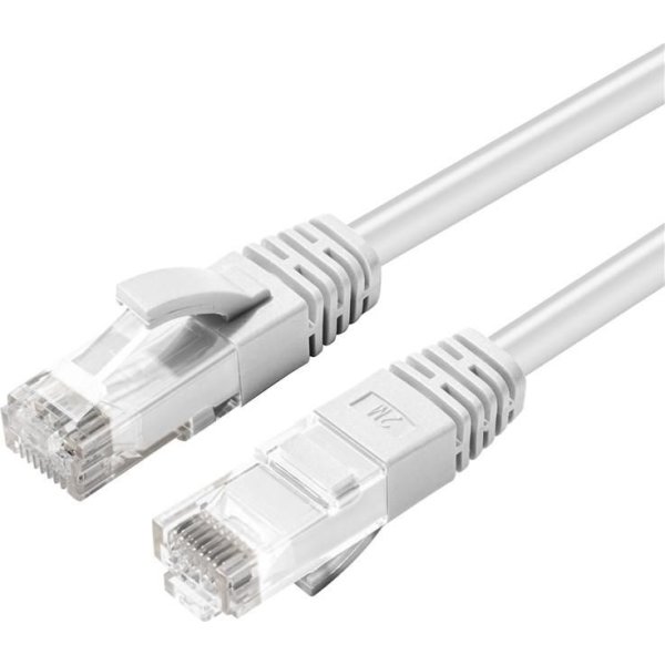 MicroConnect CAT6 U/UTP nätverkskabel, 0,2 m, vit