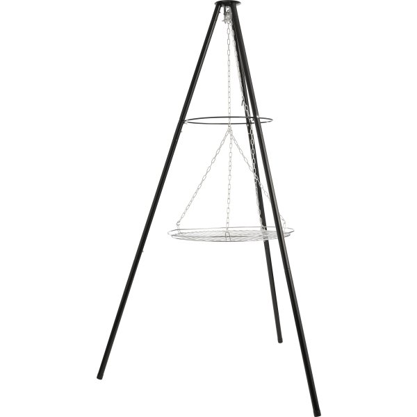 Dangrill tripod bål m. eldbricka och galler, svart