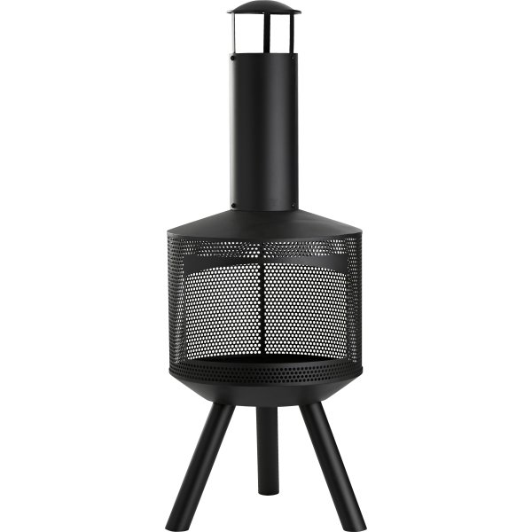 Dangrill eldstad med skorsten, svart