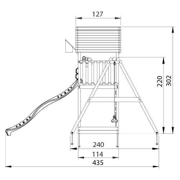 Jungle Gym Cabin 2.1 Lektorn, gungor & rutschkana
