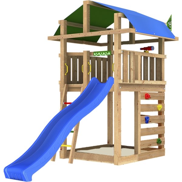 Jungle Gym Fort 2.1 lektorn med blå rutschkana