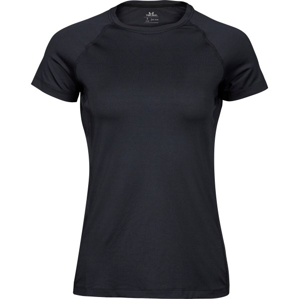 Tee Jays CoolDry Tee Dam, Svart, Stl. S