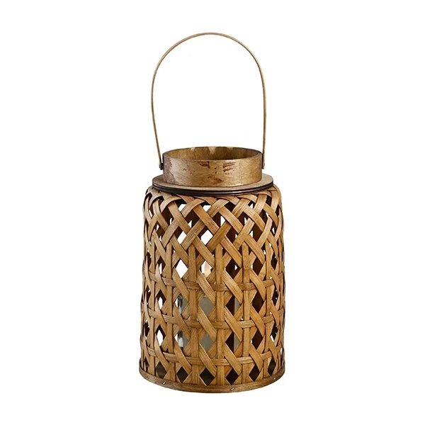 Lykta av bambu H28 cm, natur