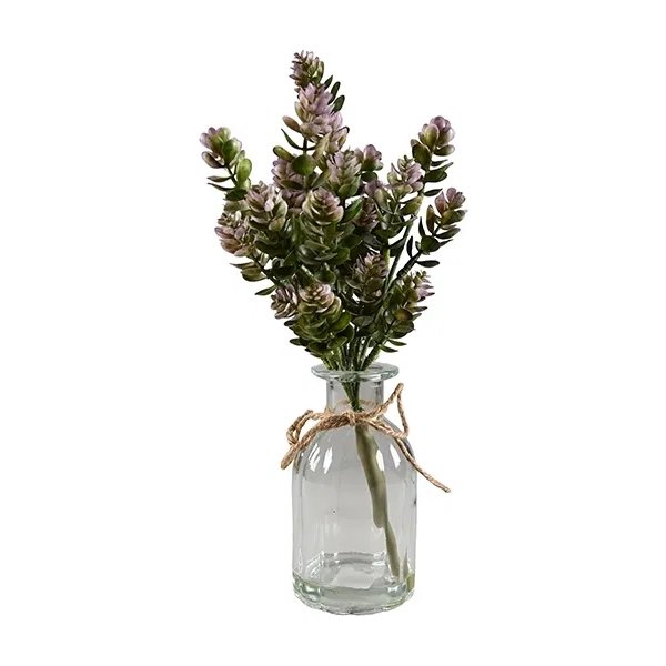 Konstgjord växt med vas, H 31,1cm, grön/lila