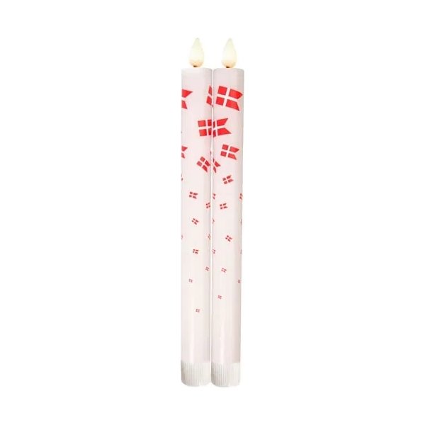 LED-ljuskrona med flagga H24xØ2 cm, varmvit, 2 st.