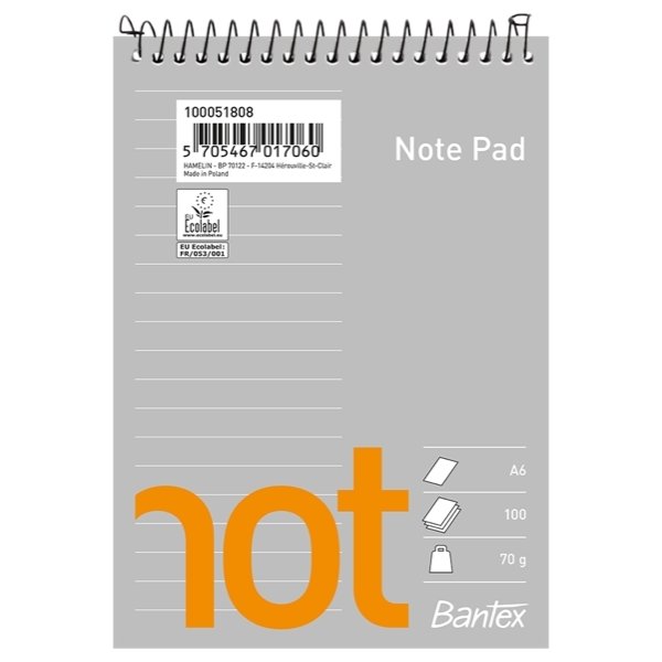 Bantex Not Spiral Block | A6 | Linjerat