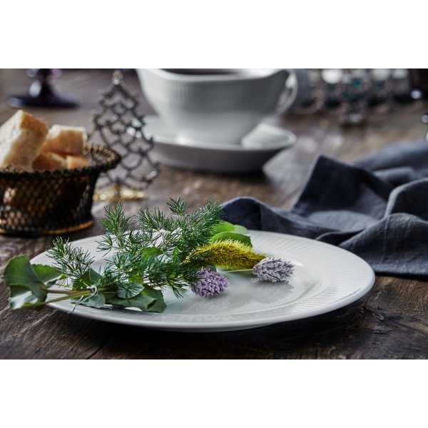 Pillivuyt Plissé-tallrik Ø 20 cm, vit