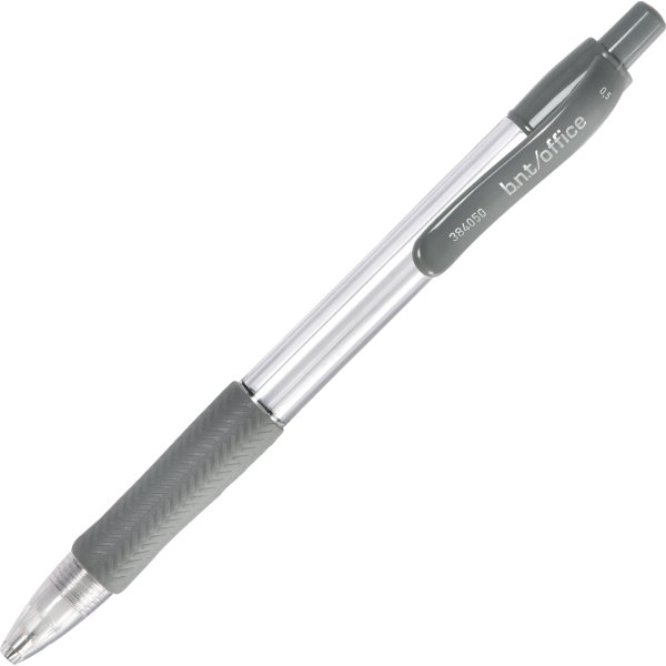 Penna, grå med gummigrepp, 0,5 mm