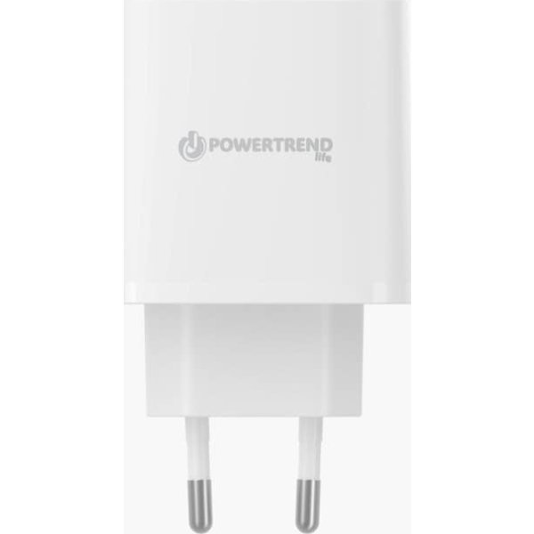 Powertrend 230V USB laddare 45W, vit