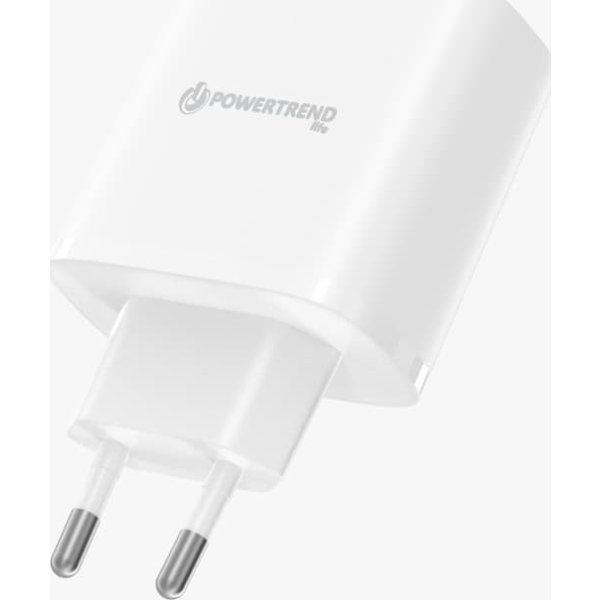 Powertrend 230V USB laddare 45W, vit