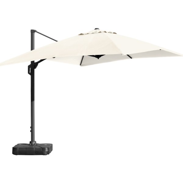 Hängparasoll 3x4m inkl. fot med hjul+skydd, beige