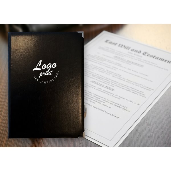 Deluxe dokumentomslag | A4 | Eget tryck | Svart