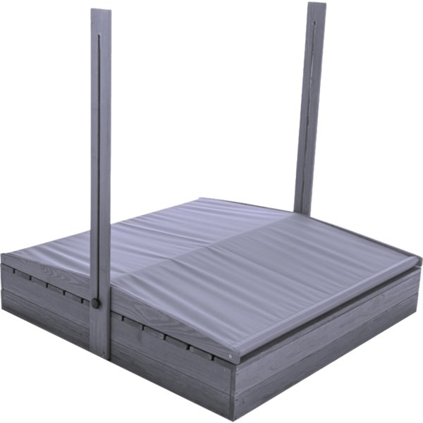 NORDIC PLAY Sandlåda m/bänk & tak, 120x120cm, grå