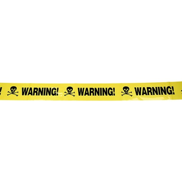 Avskärmningsband, "warning!", gul, 600cm