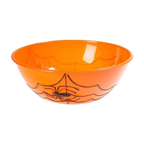 Halloweenskål, orange, plast, 9,3 x 27,2 cm