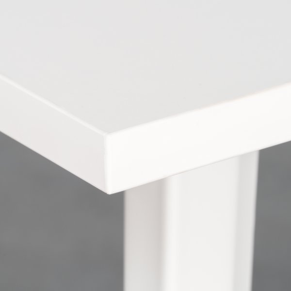 Enkel skrivbord, stålstativ/vit topp, 120x60 cm