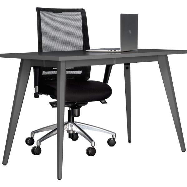 Enkel skrivbord, stålram/grå topp, 120x60 cm