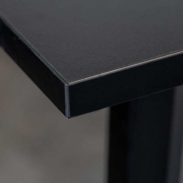 Enkel skrivbord, stålram/svart topp, 160x80 cm