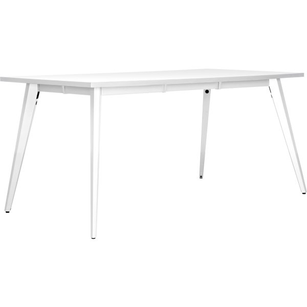 Enkel skrivbord, stålstativ/vit topp, 160x80 cm