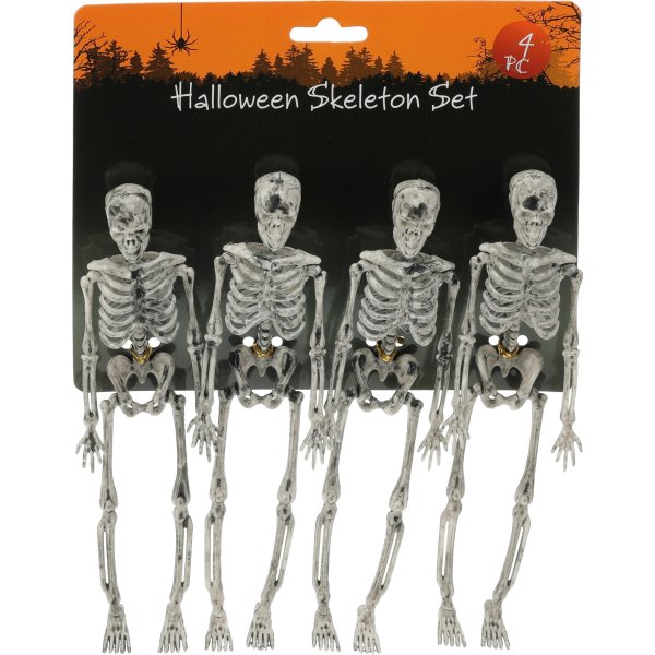Set m. 4 Deko-skelett, 17 cm, plast