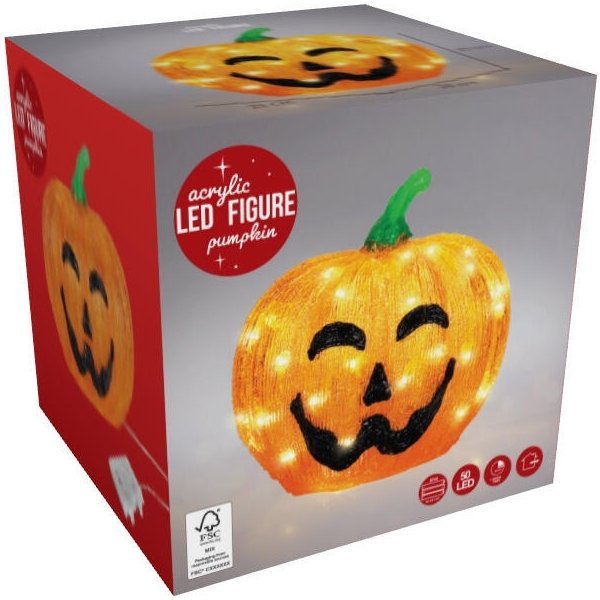 Pumpa med LED-Ljus & Timer, akryl, H25 cm