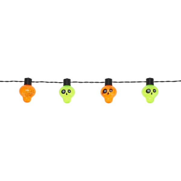 LED Ljusslinga med Skelettskallar, 1,2 m