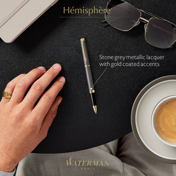 Waterman Hemisphere Stone Grey Rollerball | F