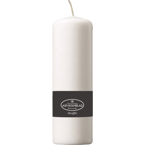 Blockljus/alterljus, paraffin, 6,8x22 cm, vit