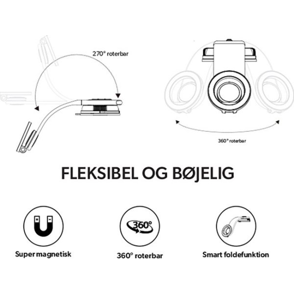Avant flexibel mobilhållare med sugpropp, svart