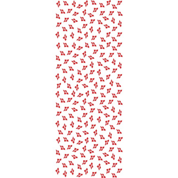 Pappersbordsduk, 1,2 x 5 m, vit med dansk flagga