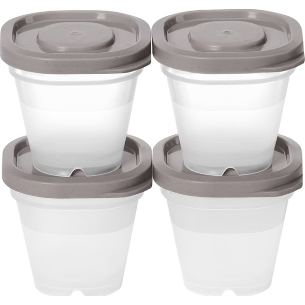 Förvaringslåda Sustain, gråbrun, 0,5 dl, 4 st.