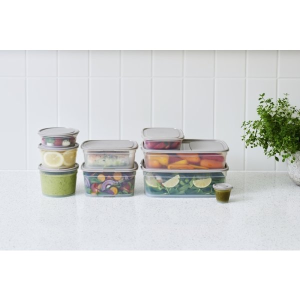 Förvaringslåda Sustain, gråbrun, 0,5 dl, 4 st.