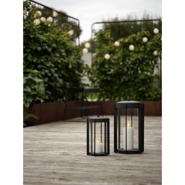 Zone Firefly Lykta, med glas, H35 cm, svart stål