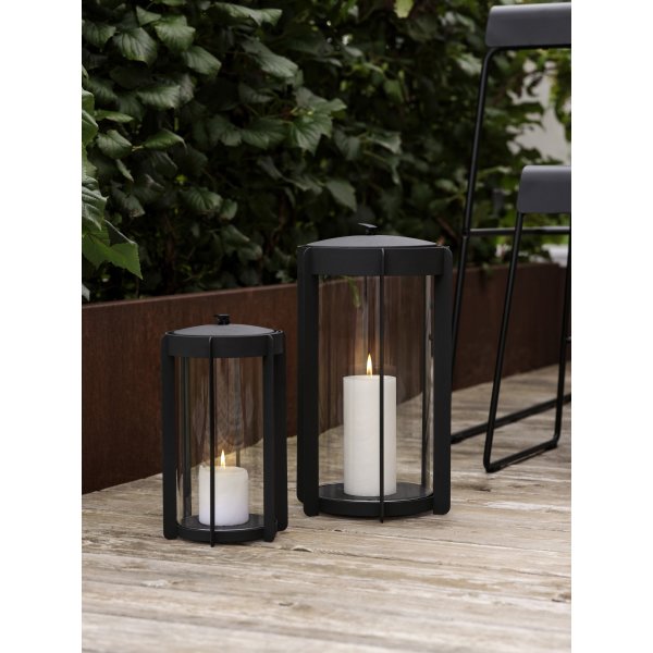 Zone Firefly Lykta, med glas, H35 cm, svart stål