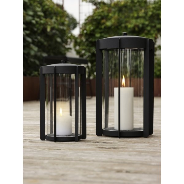 Zone Firefly Lykta, med glas, H25 cm, svart stål