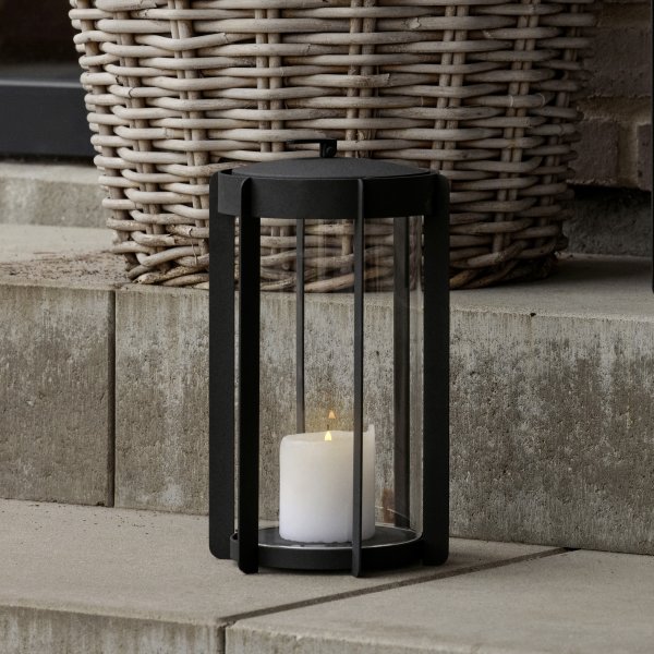 Zone Firefly Lykta, med glas, H25 cm, svart stål