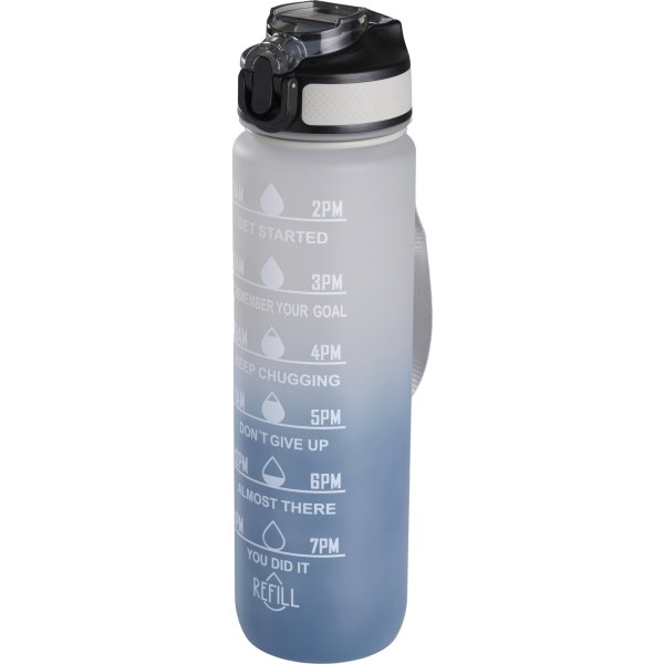 Day motivations vattenflaska, 900 ml, blå/grå