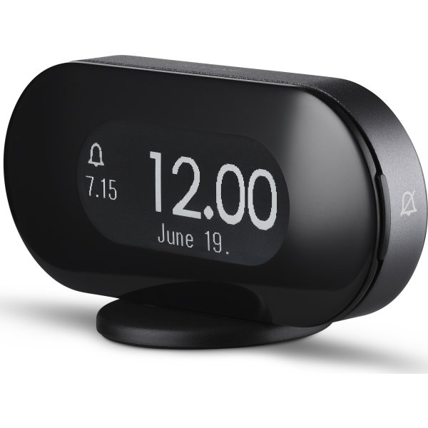 Jacob Jensen väckarklocka, 11,5 x2,3x5,5cm, svart