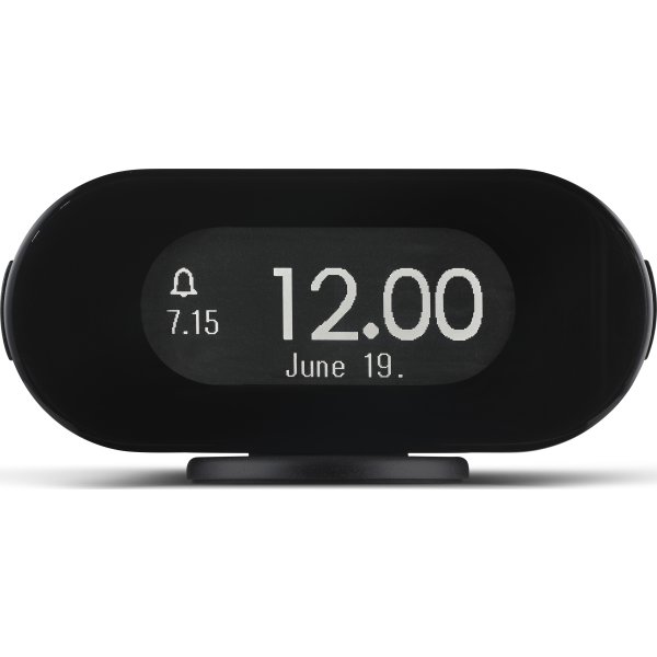 Jacob Jensen väckarklocka, 11,5 x2,3x5,5cm, svart