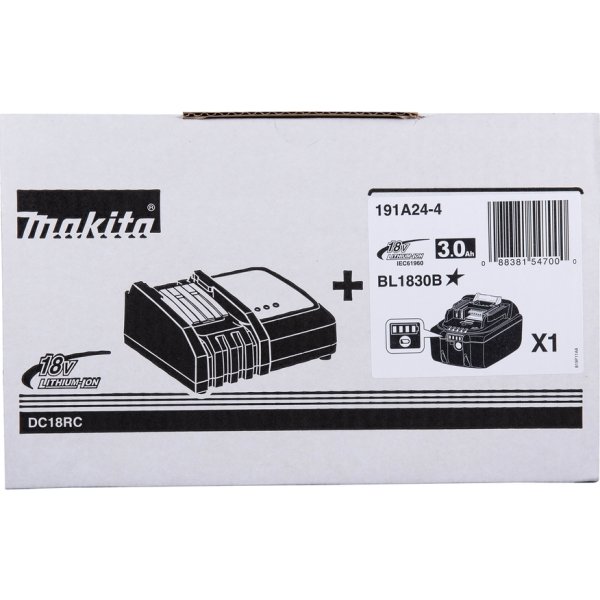 Makita batteripaket 1 X BL1830B + 1 X DC18RC