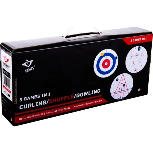 3-i-1 spelbox - Curling, Shuffle, Bowling