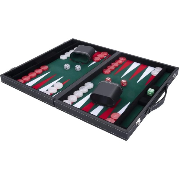 Brädspel Backgammon Set 38x23 cm, Hopfällbart