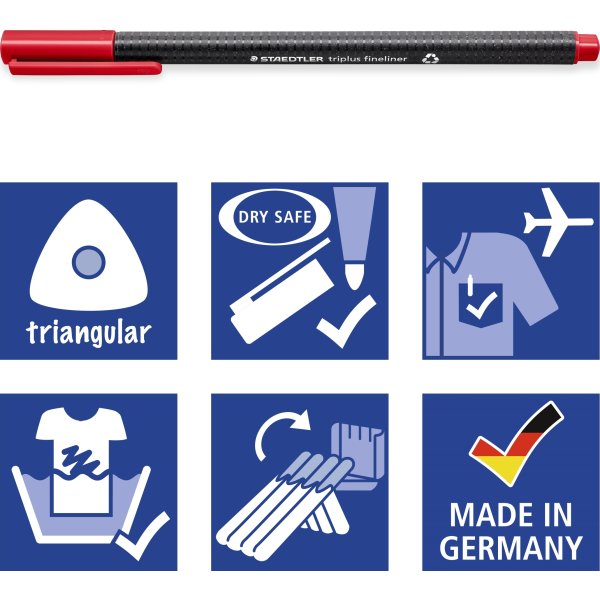 Staedtler Triplus Fineliner 334, fiberpenna, röd