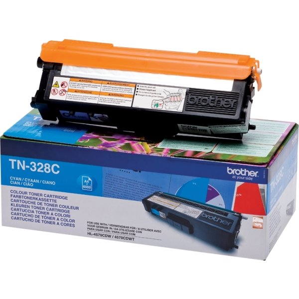 Lasertoner Brother TN328C Blå 6000 sidor