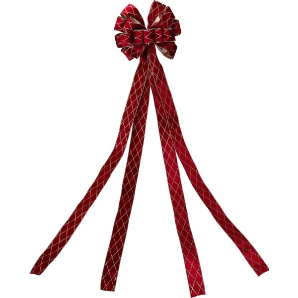 Julgransrosett, röd rutig, 130 cm