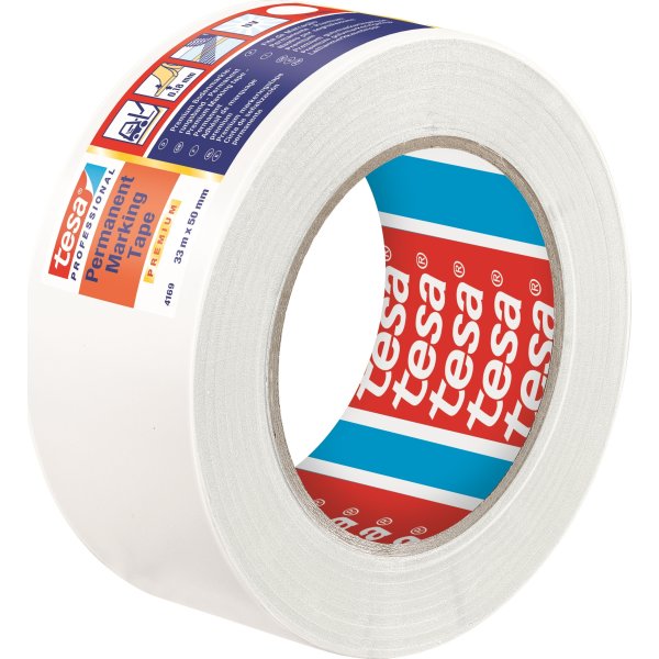 tesa golvmarkeringstejp, 50 mm x 33 m, vit