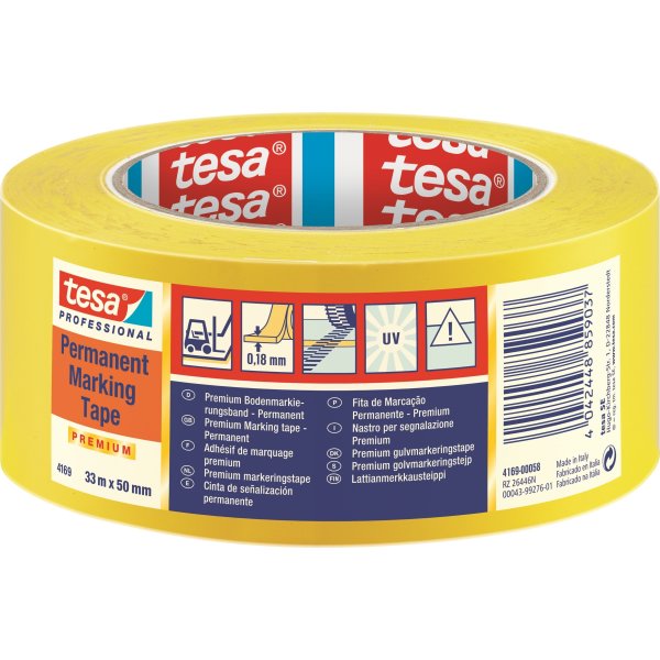 tesa golvmarkeringstejp, 50 mm x 33 m, gul