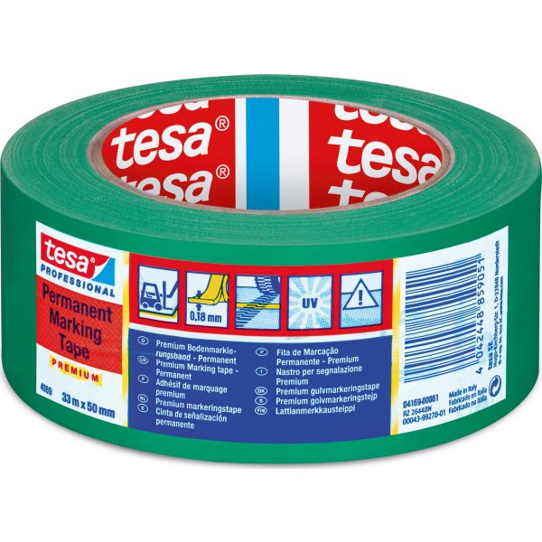 tesa golvmarkeringstejp, 50 mm x 33 m, Grön